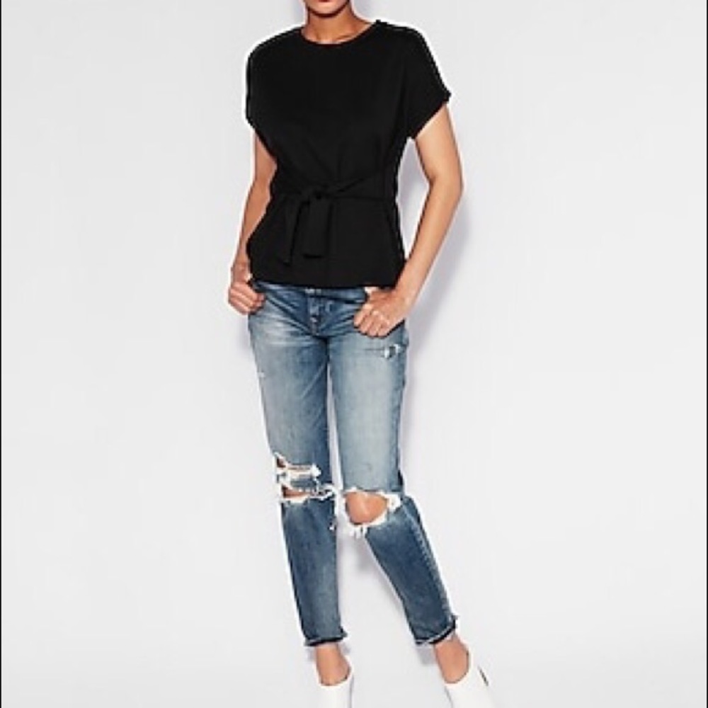 Express S/S Tie Waist Top NWOT